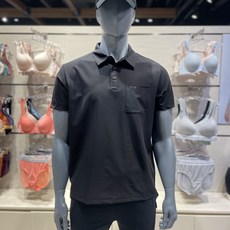 [ FILA 언더웨어] NC터미널점 ##시원하고 편한## 남성 폴리 사각 JQ 원마일 카라 반팔 티셔츠 FI4MTF2604MBLK