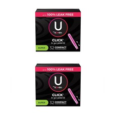U by Kotex 컴팩트 슈퍼 U by Kotex Click Compact Tampons Super Unscented 32 Count, 2개