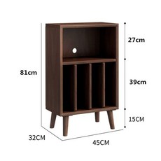 LP 원목 선반 턴테이블 빈티지 스피커 플레이어 콘솔, 책장 월너트 45x32x81
