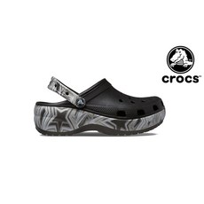 [백화점/매장발송] 크록스 CROCS 클래식 플랫폼 디스코 클로그 우먼 (블랙/멀티) 208123-0C4