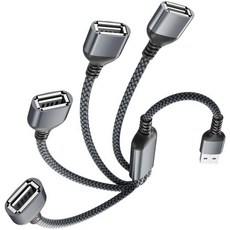 골제로 충전기 캠핑용 조명 GoalZero 배터리 충전 USB 차저 Y 스플리터 4in1, 실버, 1개
