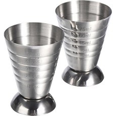 75ml 스틸 3 측정 1 도구 액세서리 칵테일 스테인레스 바 지거 음료 컵 in 혼합, 2 pcs, 2개