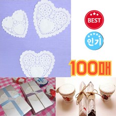 도일리페이퍼 하트 종이레이스 다양한 사이즈 선물 포장 대용량, 1개