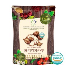 푸른들판 국산 생 말린 돼지감자 뚱단지 가루 분말 100% 뚱딴지 차 파우더 HACCP 인증, 500g, 1개