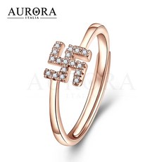 AURORA ITALIA 불교 부처님 BUDD-1906 만자 S925 4D 반지