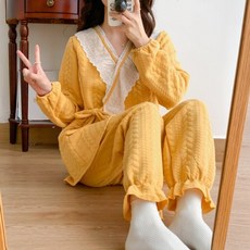 임산부 잠옷 임부잠옷 수유잠옷 임산부잠옷 수유복 홈웨어 가을 겨울 두꺼운 코튼 패딩
