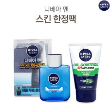 트윈스몰 [니베아] 스킨 한정팩 MEN 쿨킥 애프터 쉐이브 + 페이스 워시 폼100g 세트, 1세트