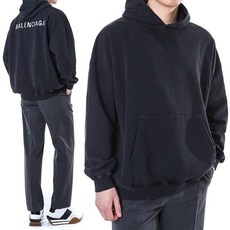 BALENCIAGA [명품]발렌시아가 크리스탈 로고패치 워싱 후드 티셔츠62094..