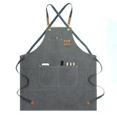 작업용 데님 캔버스 앞치마 한국판 패션 네일 아트 그리기 여성 맞춤형 로고 레스토랑, 단일옵션, 옵션01