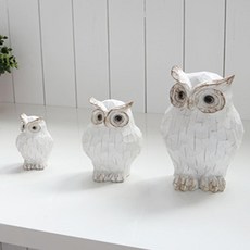 인테리어포인트 화이트 부엉이 3p 재복상징조형물 특이한소품
