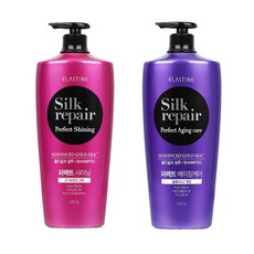 엘라스틴 실크리페어 퍼펙트 에이징 샴푸 1200ml + 샤이닝 샴푸 1200ml, 2개