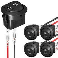 ON/OFF 라운드 로커 토글 LED 스위치 자동차 대시 보드 푸시 단추 3 핀 12V 20A, 1개