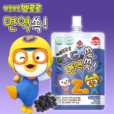 뽀로로 면역 쏙 유아 어린이 캐릭터 음료수 / 오렌지 포도 딸기 건강기능식품, 100ml, 40개