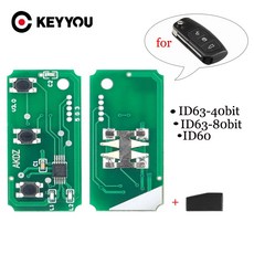 KEYYOU 433MHz 자동차 키 회로 기판 포드 포커스 2 3 Mondeo Fiesta C 최대 S 최대 갤럭시 3 버튼 ID60 ID63 칩, 3)With ID63 40bit Chip, 1개
