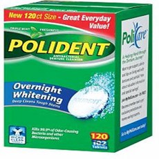 Polident Overnight Whitening Denture Cleanser 120 Tablets (Pack of 2) 폴리 덴트 오버 나이트 화이트닝 틀니 클렌저 120 정, 1