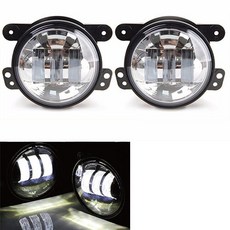 1 쌍 30 w 4 인치 라운드 led 안개 조명 6000 k 자동 led 지프 랭글러에 대 한 통과 램프를 운전 jk lj tj, 02 chrome white light