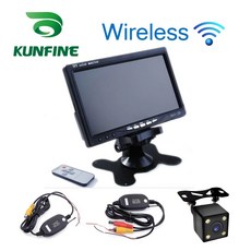 휴대용TV 캠핑용TV 휴대용 차량용 KUNFINE 무선 TFT LCD 자동차 헤드레스트 디스플레이 모니터 백미러 리버스 백업 카메라 7 인치