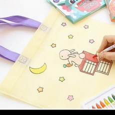 [1+1] 부직포가방만들기 유치원 어린이집 재료 만들기 그림그리기 세트 미술, 생각하는 고양이 가방, 2개