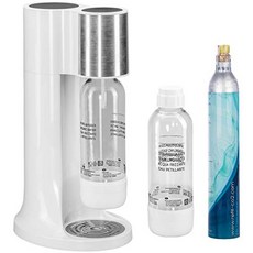 LEVIVO 탄산수제조기 소다메이커 리터evivo 탄산수 세트 탄산수 세트 탄산수 병 2 개 CO2 실린더 버튼을 눌러 이산화탄소가 포함 된 수돗물 소다 메이커 개별적으로 이산화탄소 함량 조절 가능 흰색-65899, 03.은, 04.과일과 재미를위한 병