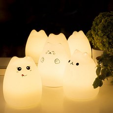 모던홀릭 LED 실리콘 고양이 무드등 수유등 수면등, C타입