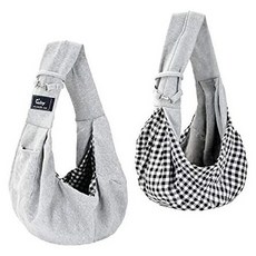 Cuby Dog and Cat Sling Carrier Hands Free Reversible Pet Papoose Bag - Adjustable - Soft Pouch and, One Color_Classic Grey, One Color