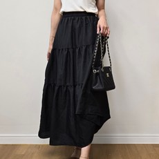 도도미아 a라인 밴딩 스커트 롱 플레어 치마 상품 이미지