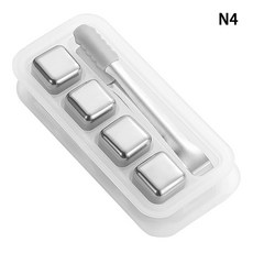 위스키 칠링 스톤 아이스 큐브 스테인레스 스틸 재사용 가능한 와인 냉각 금속 파티 바, 04=N4, 1개