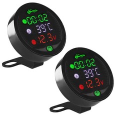 5 In 1 방수 오토바이 변형 수온 측정기 시간 전압계 12V 크로노미터 USB 휴대 전화 충전, 2개