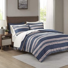 Comfort Spaces 배드 인 어 백 이불 세트 대학 기숙사 방 필수품 컴플리트 도미토리 침실 팩 및 2개의 측면 주머니가 있는 시트 풀 콜린 레드/그레이 9 피스, Navy/Red, 1개