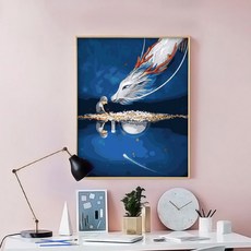 하이보로/ DIY 디지털 유화 거실/침실/레스토랑/어린이방 감압핸드데이 핸드페인팅 장식그림 D5-624 A8, 04 채판 안쪽 테두리2.5CM 경전 40*50CM