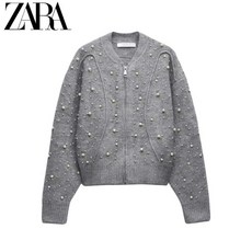  ZARA 자라 여성 진주 니트 카디건 가디건 월간선물상점 202402026  상품 이미지