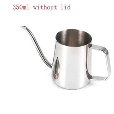 스테 긴 좁은 주둥이 커피 포트 구즈넥 주전자 핸드 드립 뚜껑 위에 붓는, 1. 350ml without lid, 1개