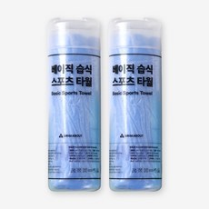 스윔어바웃 베이직 습식 스포츠 타월 1+1, 1세트, 블루 2p