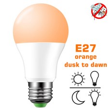 일광 센서 LED 전구 램프 220/110V 10W 15W 황혼 새벽 홈 라이트 E27 스마트 복도 유도 전구 야외 정원 조명, 1) Orange - 10w