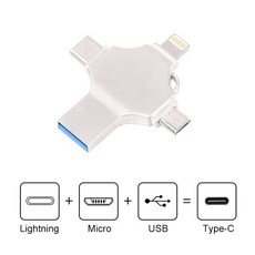 C USBC 스틱 타입 USB 스틱 IOS 휴대폰용 128 플래시, 32GB, 은, 1개