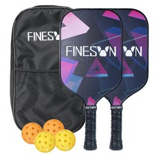Finesun 경량 유리섬유 피클볼 패들 셋트 USAPA 프로 피클볼 라켓 세트 공 가방 포함, 블랙