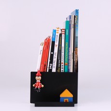 퍼니라이 L자형 전면 북엔드 북앤드, 검정색