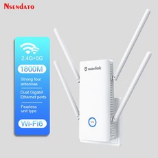 Wavlink 장거리 듀얼 6 WPS GHz 와이파이 및 무선 2.4 리피터 메쉬 부스터 장거리 AX3000 AP 밴드 5GHz 무선 확장기, 1개