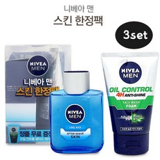 ACE (구매팡팡!!) 니베아 맨 스킨 한정팩 세트 - 쉐이브스킨 페이스 워시 폼, 3set