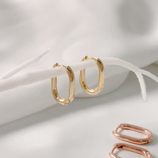 실버사각링귀걸이