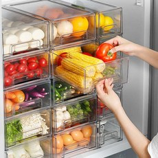 냉장실 냉동실 정리 트레이 냉장고 수납 투명 서랍 과일 채소 계란 보관, 01_소형1개