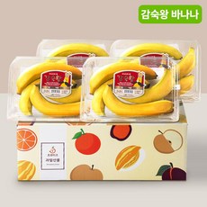 [프루미츠] 쫀득한 감숙왕 바나나 4팩 3kg, 파인애플 1입 + 바나나 2팩, 4개