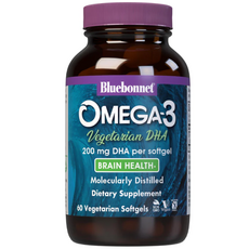 블루보넷 내츄럴 오메가-3 베지테리안 DHA 200mg 베지테리안 소프트젤 무설탕 비건 글루텐 프리, 1개, 60정