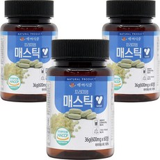 매스틱정 매스틱 정 부모님 선물 추천 매스틱50% 그리스 키오스 매스틱검 분말 가루 정 600mg 60정, 3개