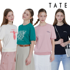 TATE 테이트 24SS 여성 썸머 코튼 블렌딩 프레쉬 아트웍 스웨트 셔츠 4종