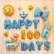 others 경 당 베 이 비 만월 백일 생일 풍선 장식 파티 행사 배치 남자 보물 에 공기 펌프 와 점 젤, 상세페이지 참조