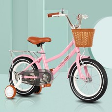 어린이 유아 4발 네발 자전거 12인치 14인치 16인치 18인치 자전거, 핑크 + 12인치
