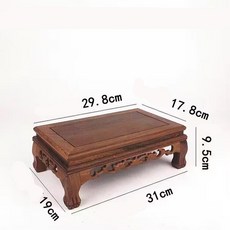 피규어장식장 단단한 나무 레트로 장식 선반 동상 꽃병 차 세트 소품 수제 디스플레이 스탠드 골동품 보관, 22 23