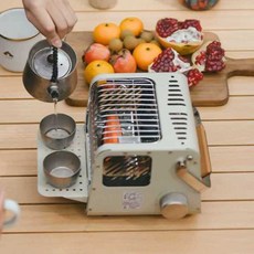 카세트 미니 난로 네이처하이크 가스버너 캠핑 야외, 1개, 상세페이지 참고, (가열 가능/차 끓여 가능/커피 끓여 가능)스톤 컬러