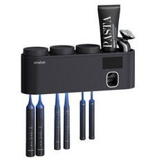 Smabat UV 무선 칫솔걸이 치약칫솔걸이 치약짜개 칫솔걸이 양치컵 화이트 블랙